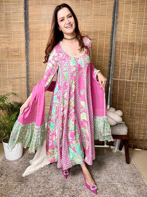 Preet Kurta Set with Dupatta - Pink