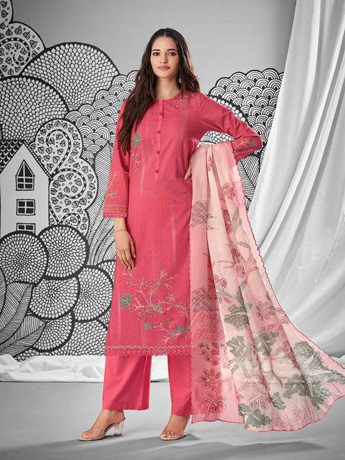 Miraah Unstitched Kurta Set - Pink