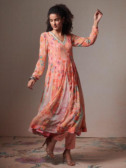 Poppy Kurta Set - Peach