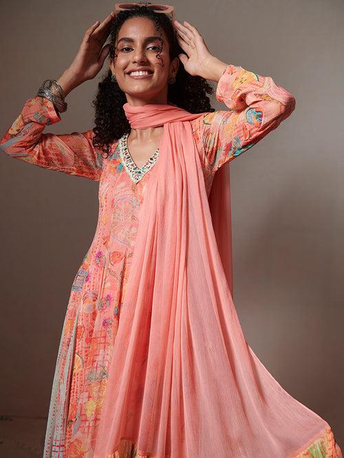 Poppy Kurta Set - Peach