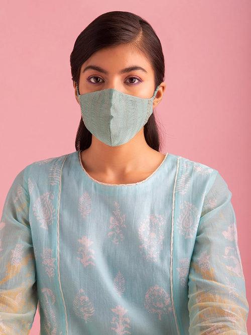 Blue Reusable 3 Layer Cotton Mask