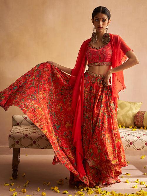 Sehra Lehenga Set - Red