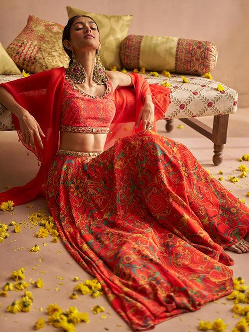 Sehra Lehenga Set - Red