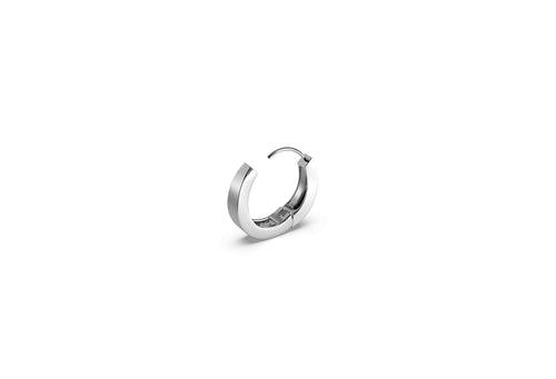 Ace Hoop Earring | 925 Sterling Silver, Rhodium Plating & Glossy Finish