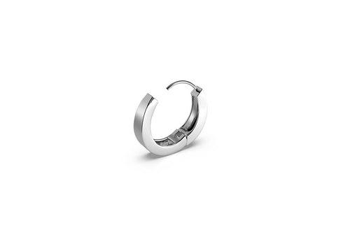 Ace Hoop Earring | 925 Sterling Silver, Rhodium Plating & Glossy Finish