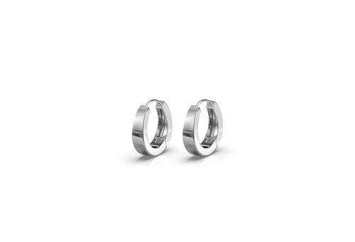 Ace Hoop Earring | 925 Sterling Silver, Rhodium Plating & Glossy Finish