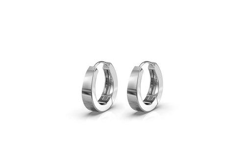 Ace Hoop Earring | 925 Sterling Silver, Rhodium Plating & Glossy Finish