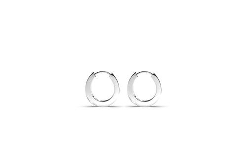 Ace Hoop Earring | 925 Sterling Silver, Rhodium Plating & Glossy Finish