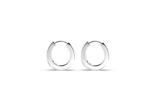 Ace Hoop Earring | 925 Sterling Silver, Rhodium Plating & Glossy Finish