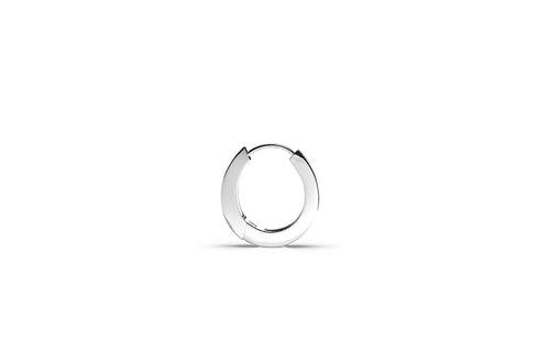 Ace Hoop Earring | 925 Sterling Silver, Rhodium Plating & Glossy Finish