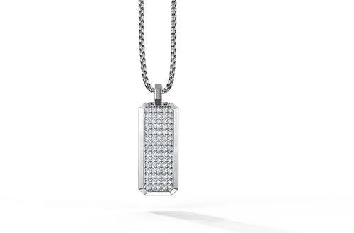 Iced Arne Pendant | 925 Sterling Silver, AAA Grade Zircons, Rhodium Plating & Glossy Finish