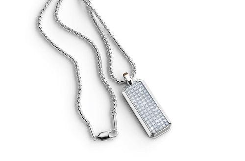 Iced Arne Pendant | 925 Sterling Silver, AAA Grade Zircons, Rhodium Plating & Glossy Finish