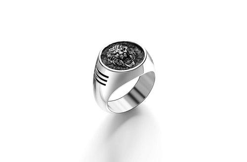 Leo Ring | 925 Sterling Silver, Rhodium Plating & Glossy Finish