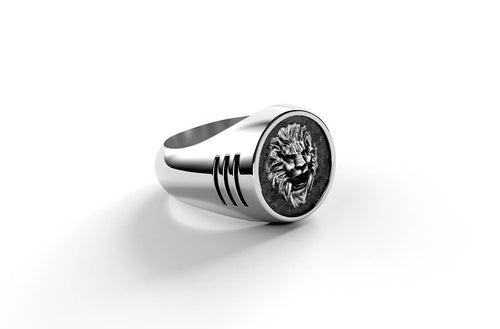 Leo Ring | 925 Sterling Silver, Rhodium Plating & Glossy Finish