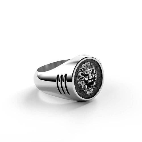 Leo Ring | 925 Sterling Silver, Rhodium Plating & Glossy Finish