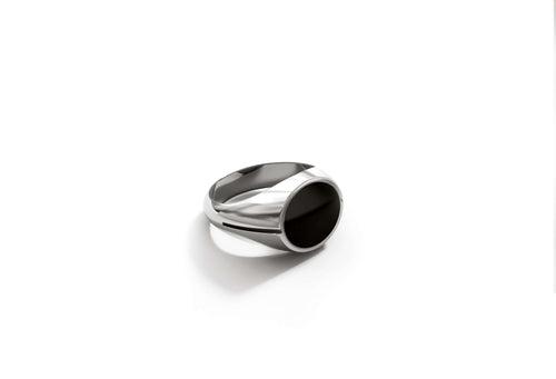 Ovet Ring | 925 Sterling Silver, Natural Gemstone, Rhodium Plating & Glossy Finish