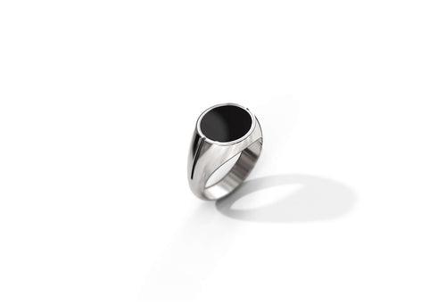 Ovet Ring | 925 Sterling Silver, Natural Gemstone, Rhodium Plating & Glossy Finish