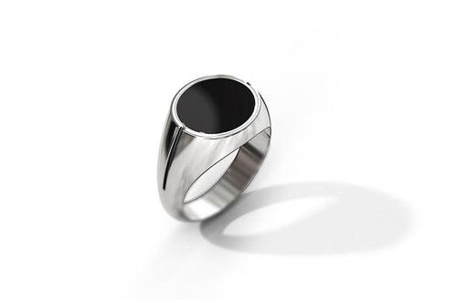 Ovet Ring | 925 Sterling Silver, Natural Gemstone, Rhodium Plating & Glossy Finish