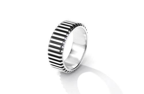 Ryder Ring | 925 Sterling Silver, Rhodium Plating & Glossy Finish