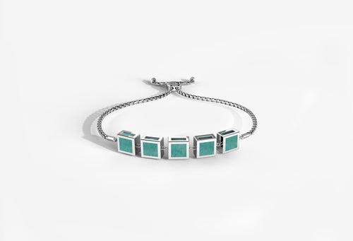 Avens Bracelet | 925 Sterling Silver, Natural Gemstone, Rhodium Plating & Glossy Finish