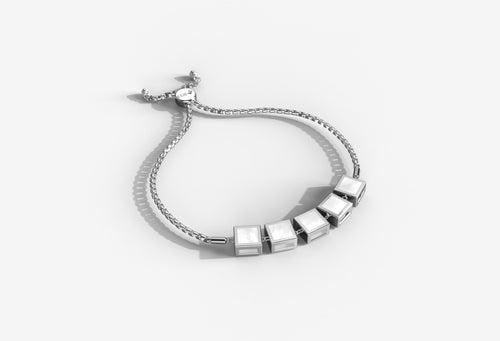 Avens Bracelet | 925 Sterling Silver, Natural Gemstone, Rhodium Plating & Glossy Finish