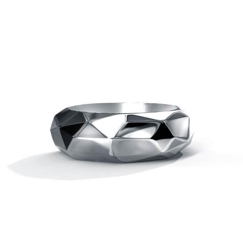 Avrum Ring | 925 Sterling Silver, Rhodium Plating & Glossy Finish