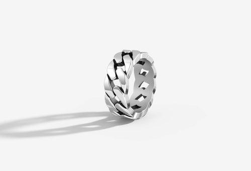 Ferus Ring | 925 Sterling Silver, Rhodium Plating & Glossy Finish