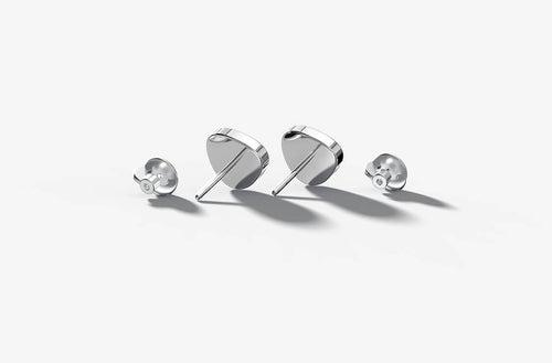 Pierre Stud | 925 Sterling Silver, Rhodium Plating & Glossy Finish