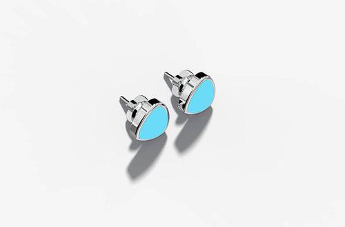 Pierre Stud | 925 Sterling Silver, Rhodium Plating & Glossy Finish