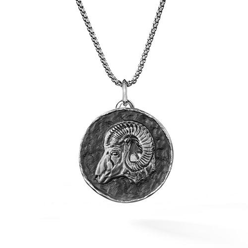 Zodiac Pendant | 925 Sterling Silver, Rhodium Plating & Antique Finish