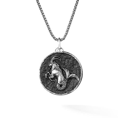 Zodiac Pendant | 925 Sterling Silver, Rhodium Plating & Antique Finish