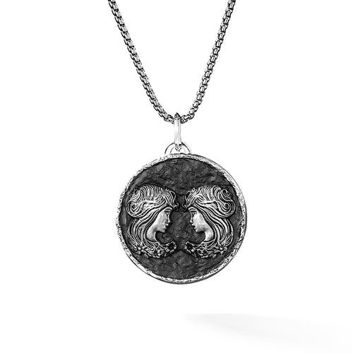 Zodiac Pendant | 925 Sterling Silver, Rhodium Plating & Antique Finish