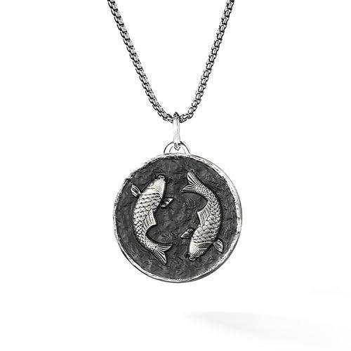 Zodiac Pendant | 925 Sterling Silver, Rhodium Plating & Antique Finish