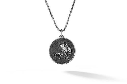 Zodiac Pendant | 925 Sterling Silver, Rhodium Plating & Antique Finish