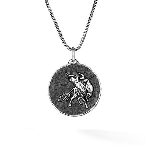 Zodiac Pendant | 925 Sterling Silver, Rhodium Plating & Antique Finish