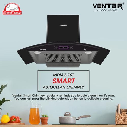 Speed 5G 90 DLX Voice Enabled Chimney (Motion Sensor, 90cm, 1500 m3h, Smart Auto Clean)