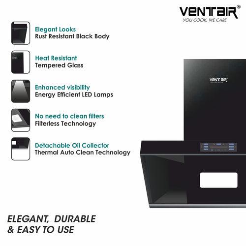 Unicorn 5G Voice Enabled Smart Auto Clean Chimney (90cm,1600 m3h, Filterless Technology)