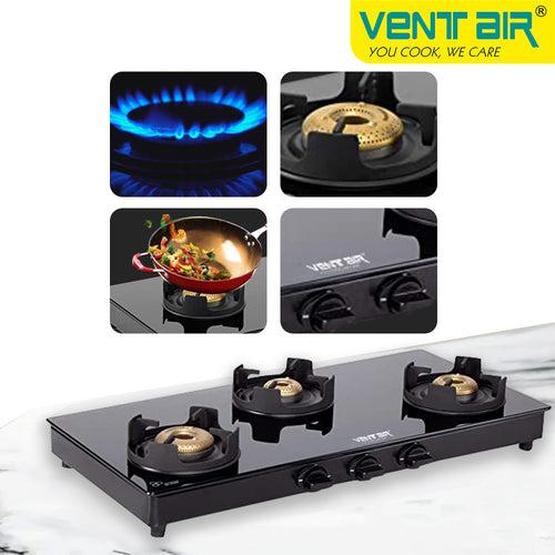 Aura 302 Glass Gas Stove (3 Burners)