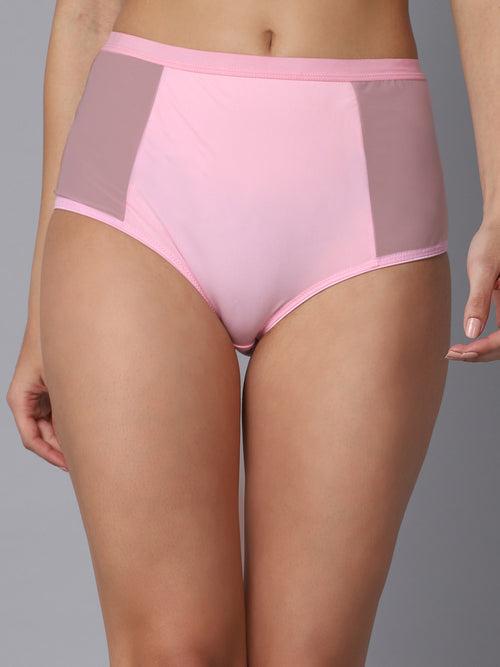 Women Pink Solid Hipster Brief