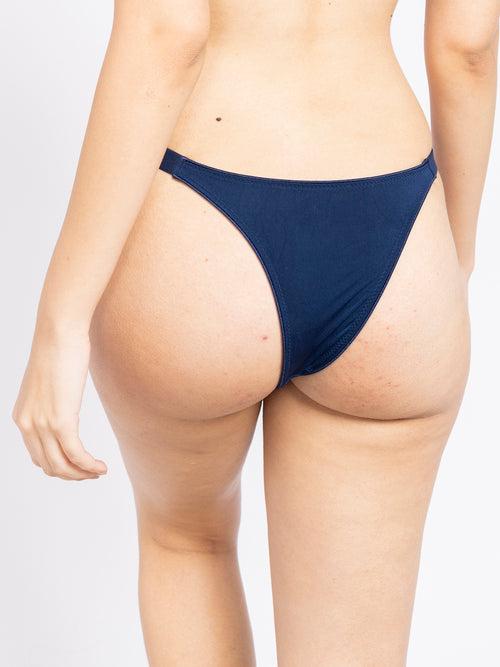 Women Blue Lace Thong Brief