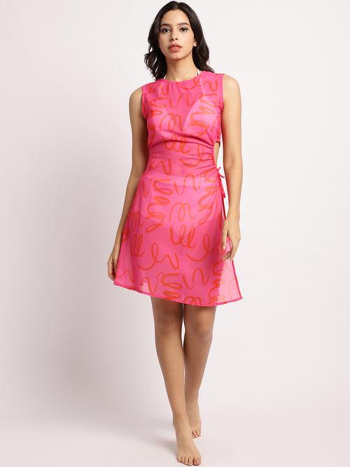 Pink Palms Beach Dress