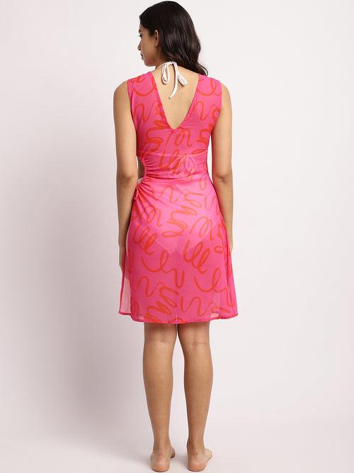 Pink Palms Beach Dress