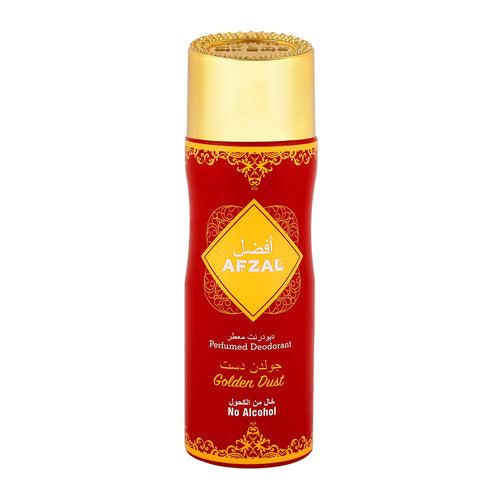 AFZAL Standard Non Alcoholic Golden Dust, Oudh Aswad & Laylatul Jumat Deodorant + 50ML GULABE OUDH (Pack Of 3)