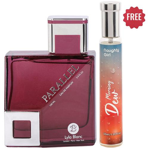 LYLA BLANC PARALLEL MAROON 100ML PERFUME + FREE MORNING DEW 30ML COMBO PACK