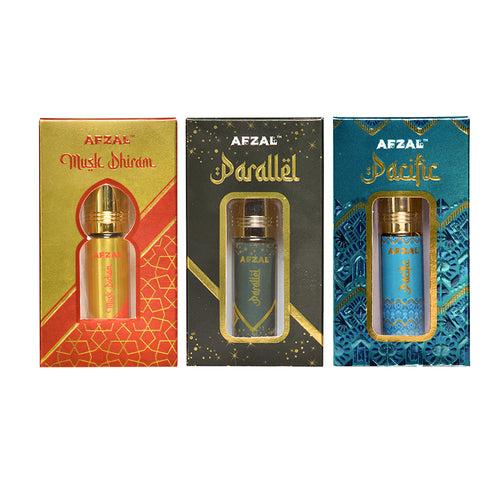 AFZAL-ATTAR MUSK DHIRAM & SAFIRE PARALLEL PACIFIC 6ML ATTAR ROLL ON PK3