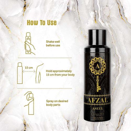 Afzal Non Alcoholic Aseel Deodorant 200 Ml