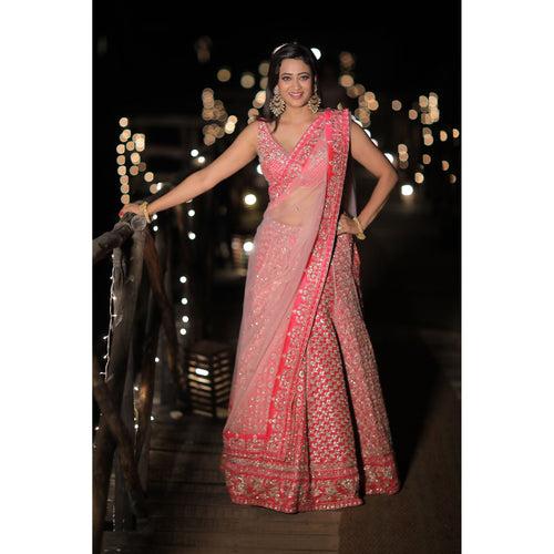 Shweta Tiwari - Hot Pink Gota Patti Lehenga Set