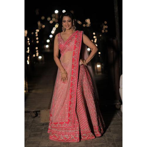 Shweta Tiwari - Hot Pink Gota Patti Lehenga Set