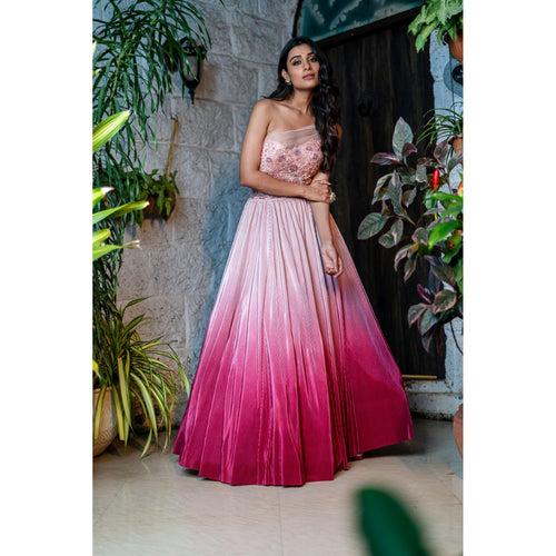 Rose Quartz Orchid Ombre Gown