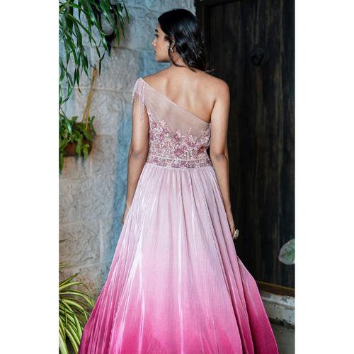 Rose Quartz Orchid Ombre Gown